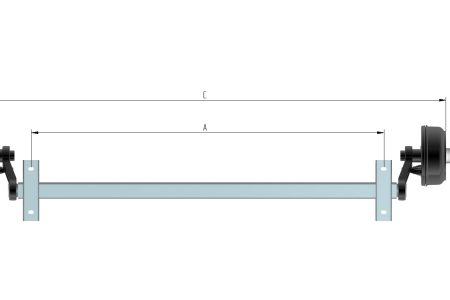 Axle 1500kg A=1600 C=2050, 5×112